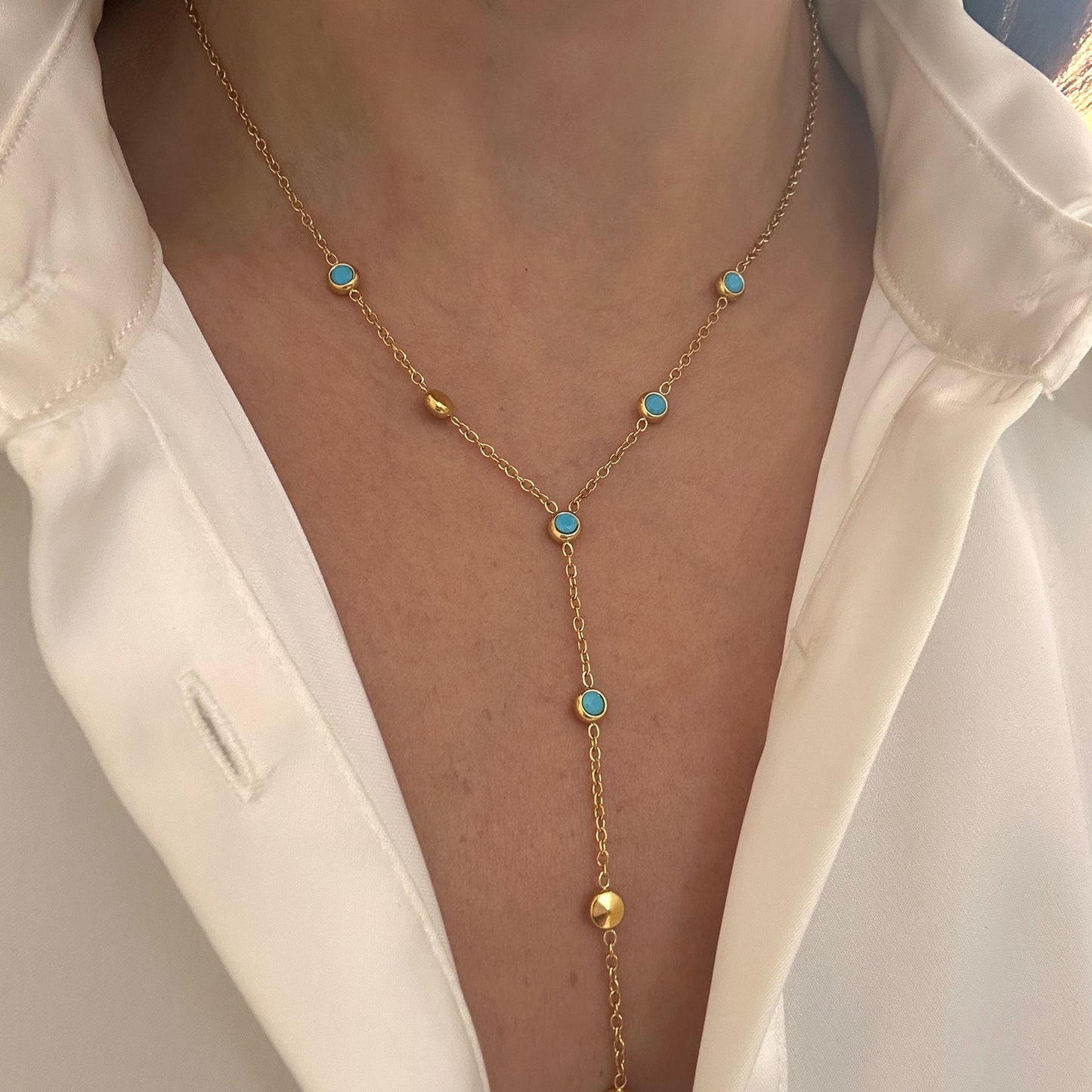 Turquoise Y Shaped Necklace