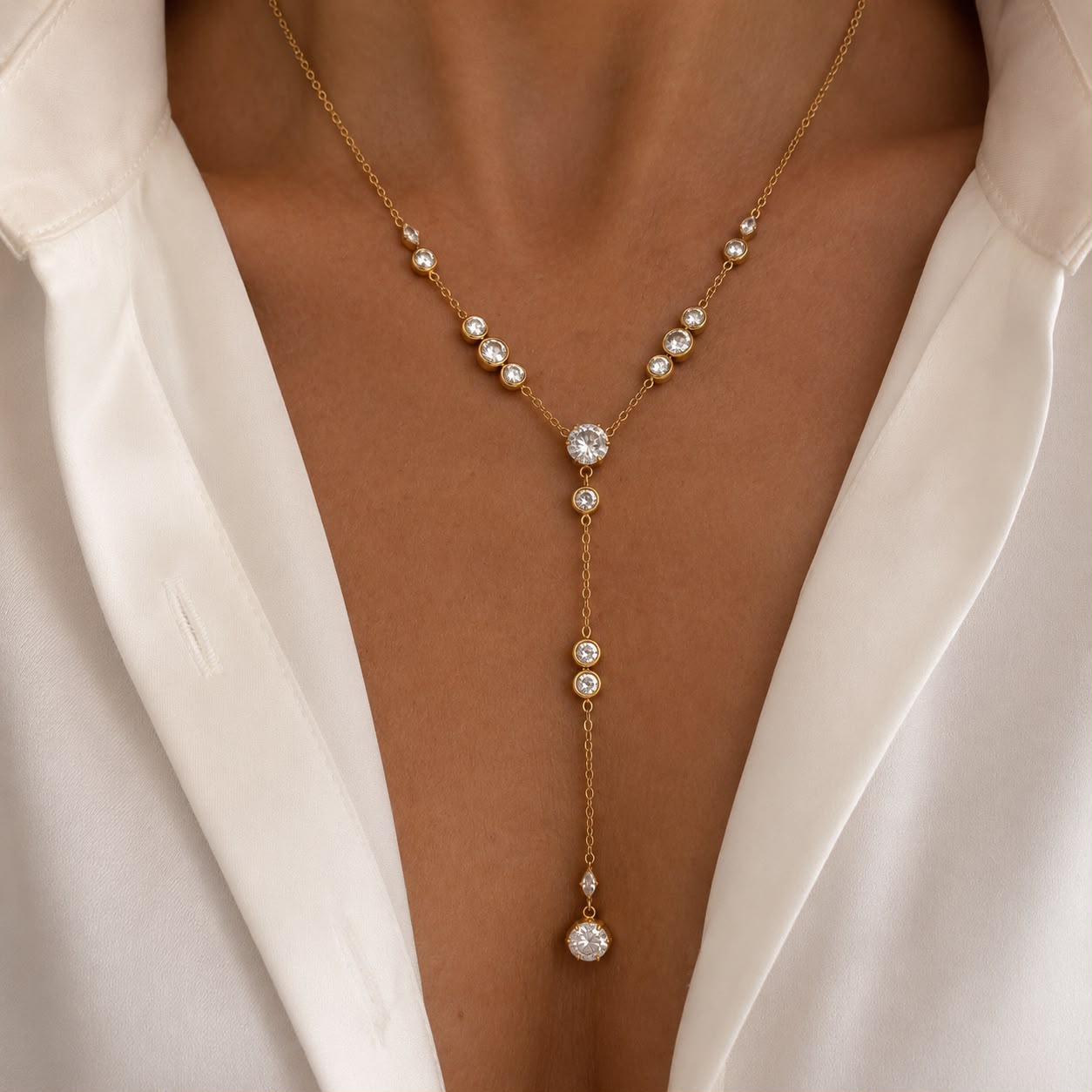 Sparkle Y Shaped Necklace