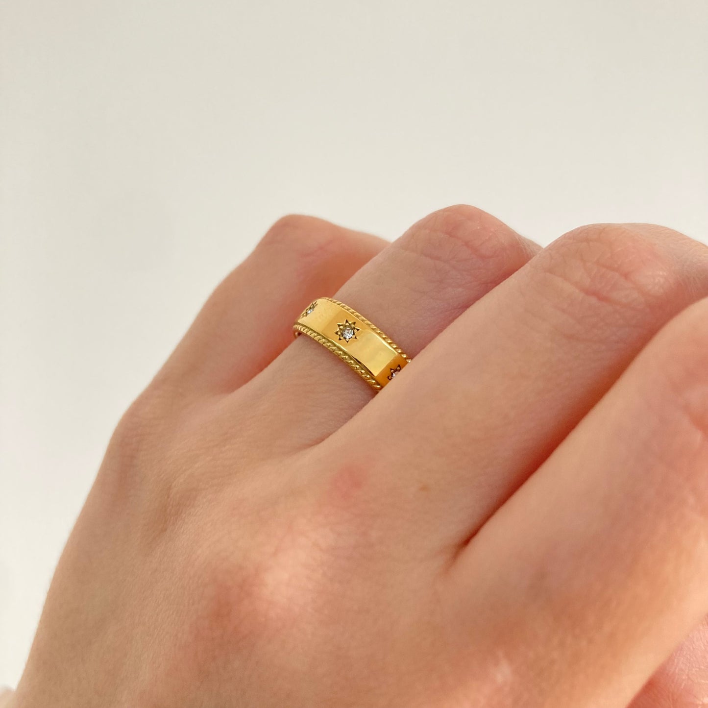 Medium Band Zircon Stars Ring