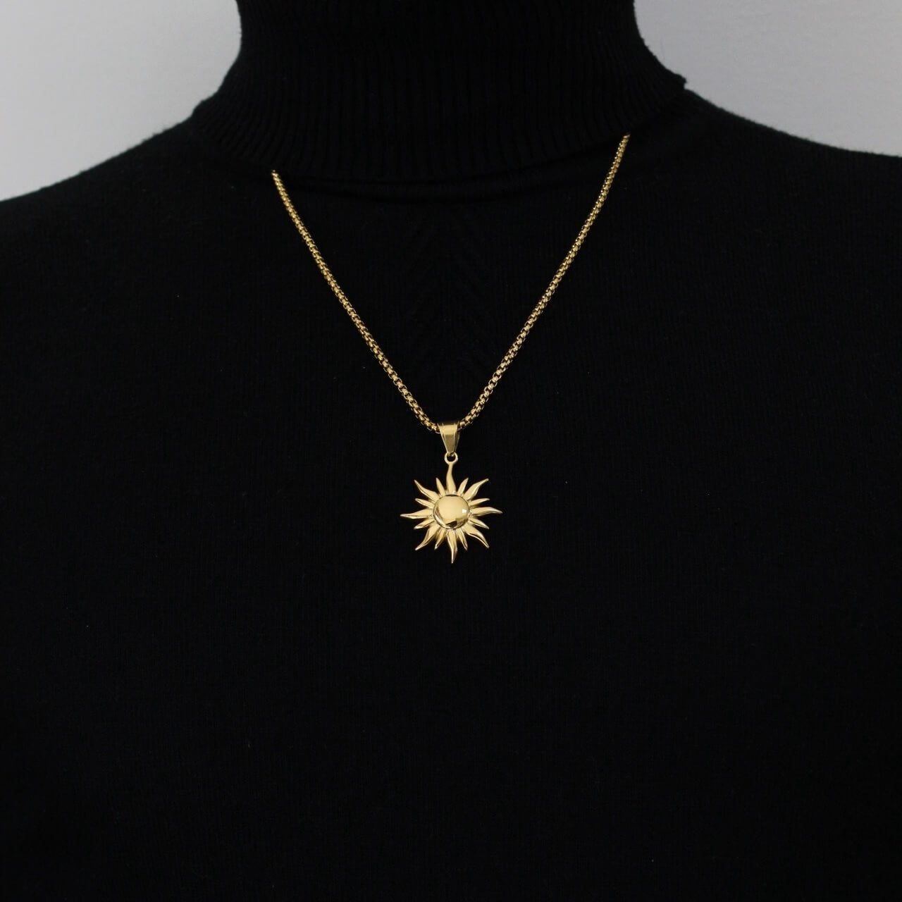 Sun Gold Pendant Necklace - Men