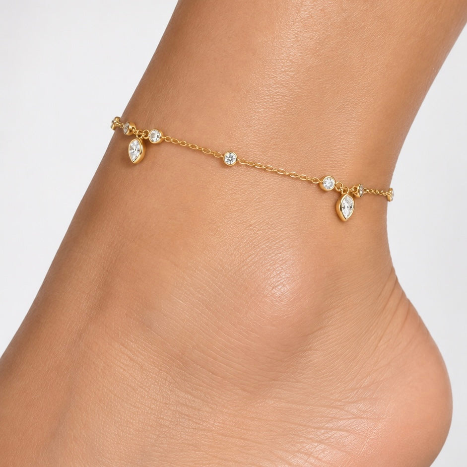 Crystal Petal Anklet