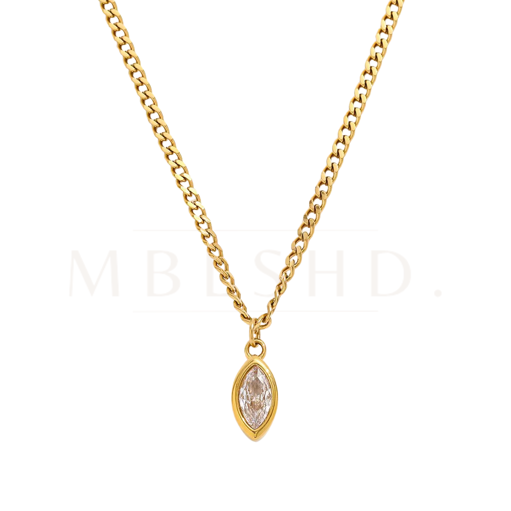 White Oval Chain Necklace
