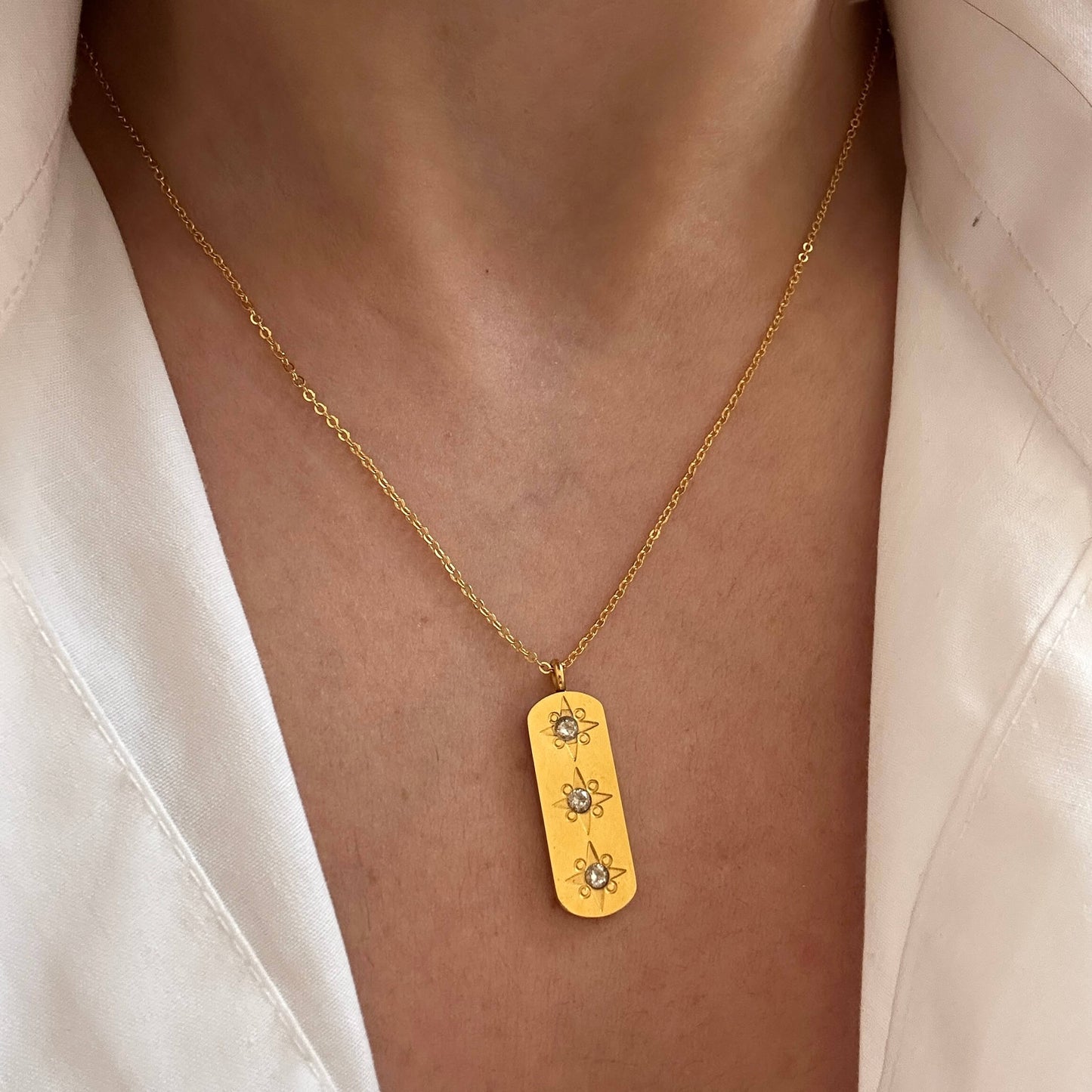 Zircon Stars Pendant Necklace