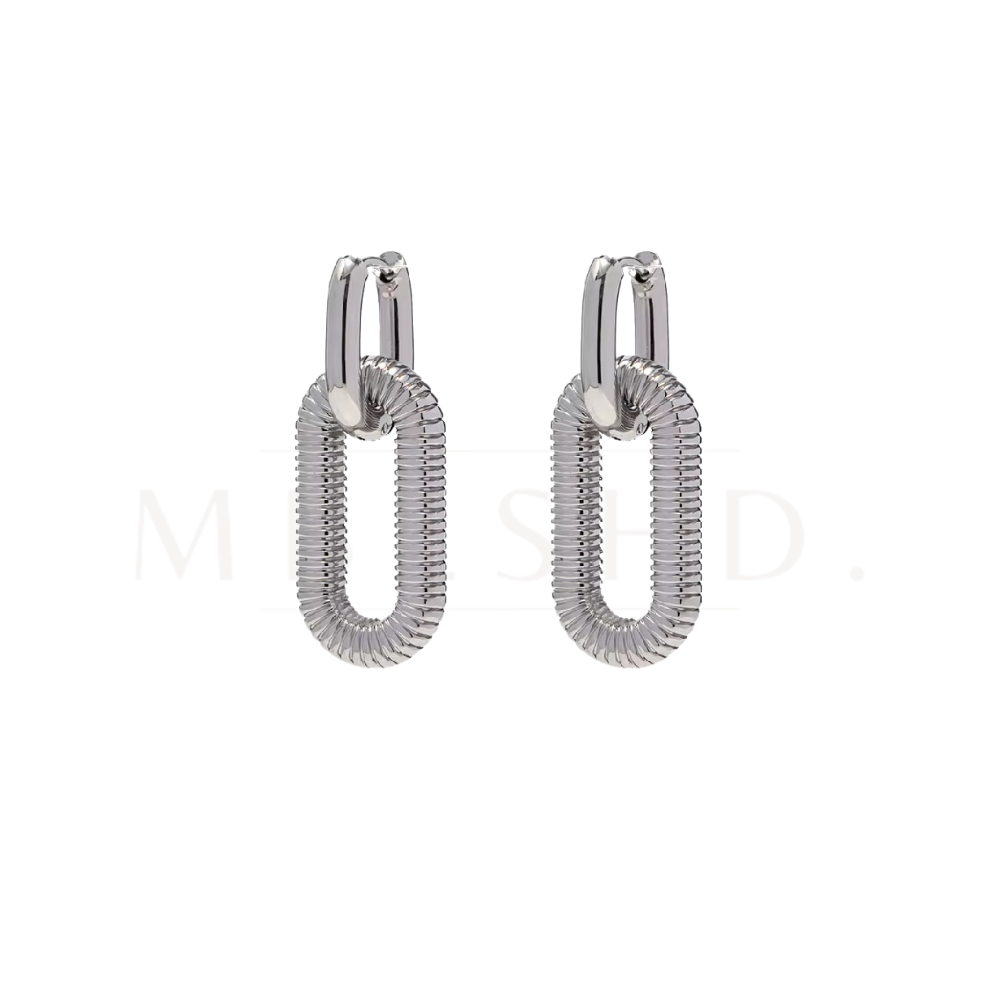 Double Layered Earrings -Silver-