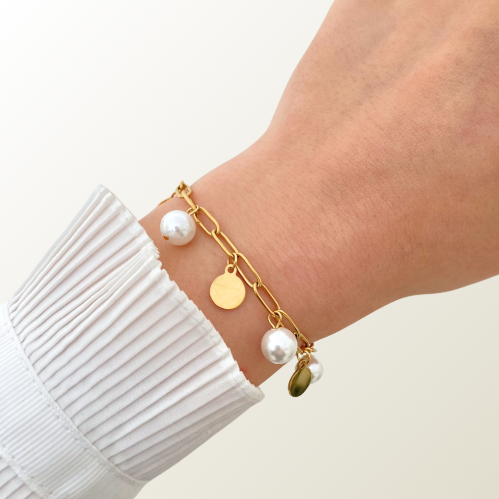 Pearl & Paperclip Bracelet