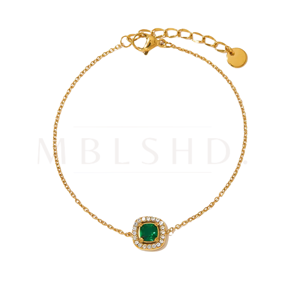 Square Green Zircon Bracelet