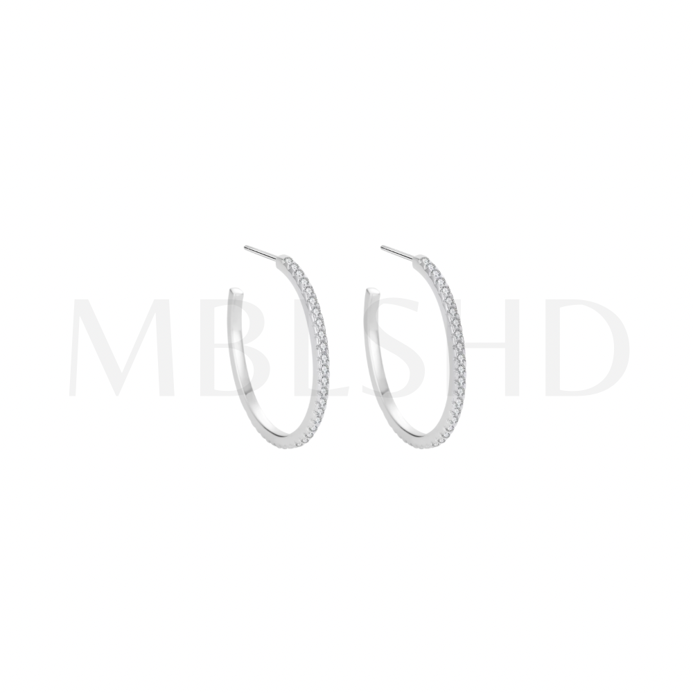 Round Zircons Hoops