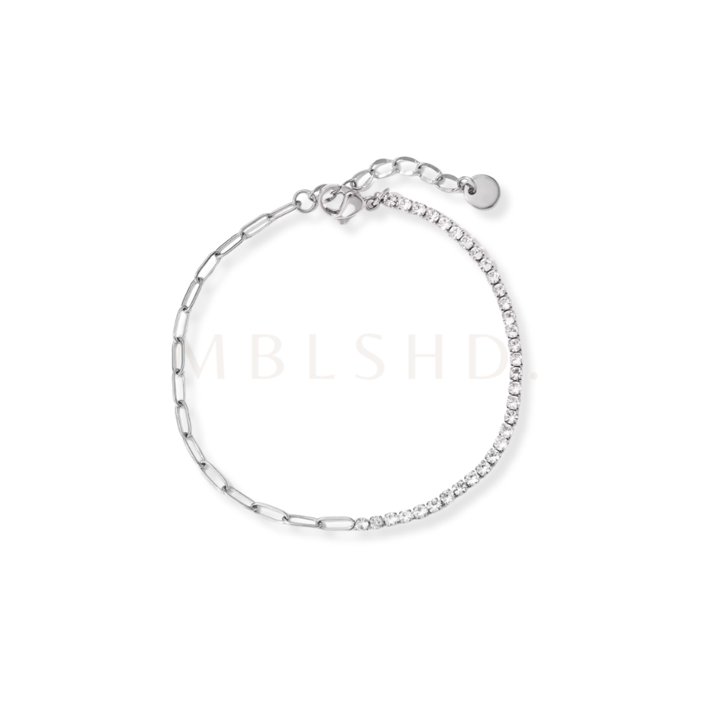 Paperclip Tennis Bracelet Silver