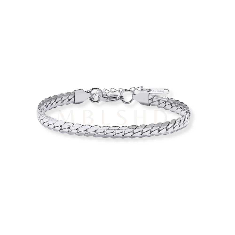 Pressed Chain Bracelet Silver