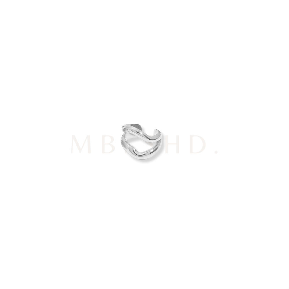 Double Layer Irregular Earcuff Silver