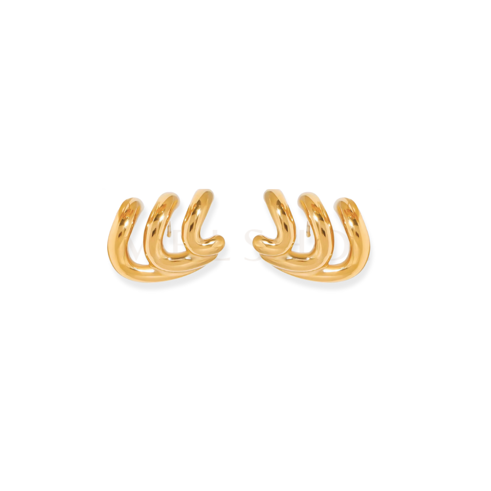 Three Layer Wave Earrings