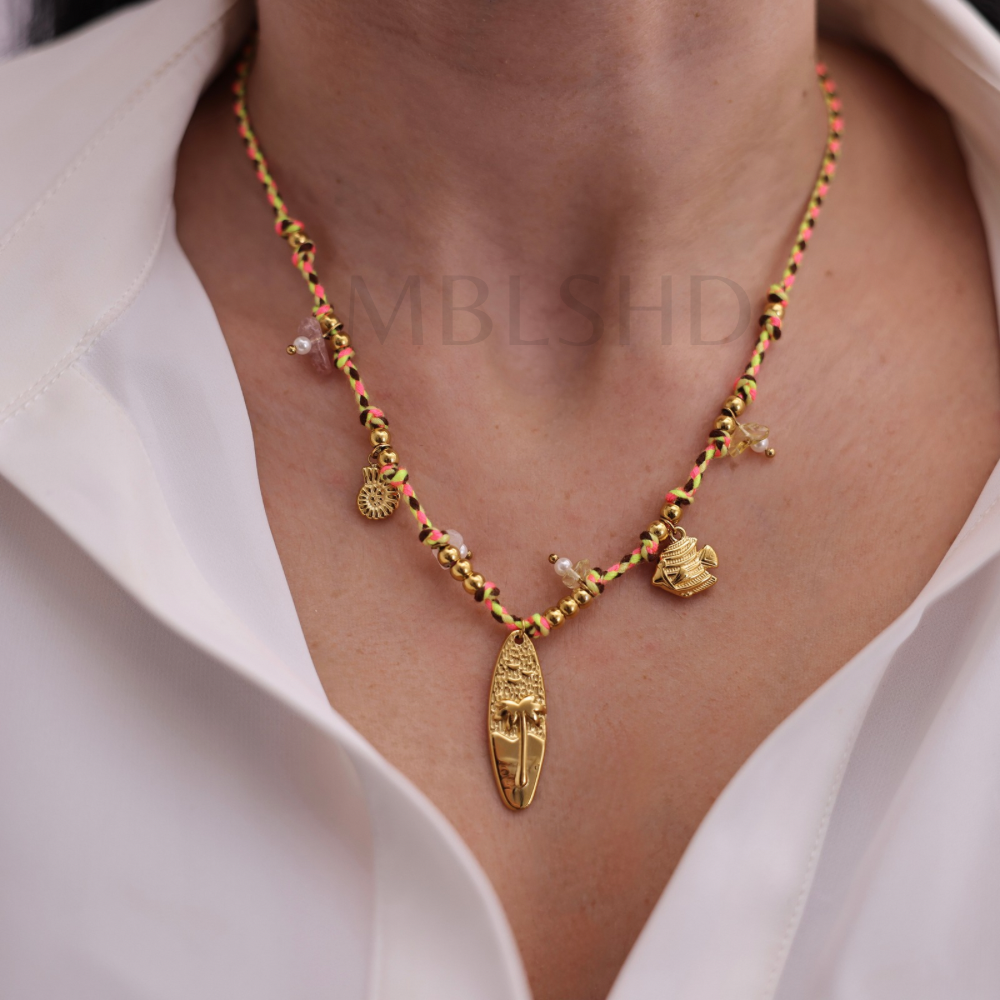 Colorful Sea Charms Rope Necklace