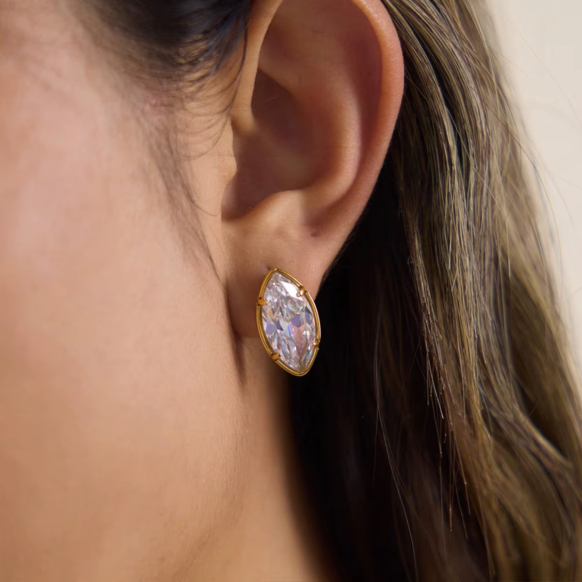 Statement Marquise Stud Earrings