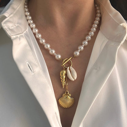 Summer Pearls Charms Necklace