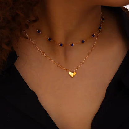 Heart Navy Layered Necklace