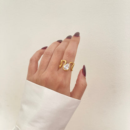 Pear Wave Ring