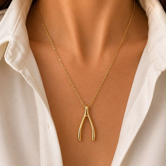 Wishbone Pendant Necklace