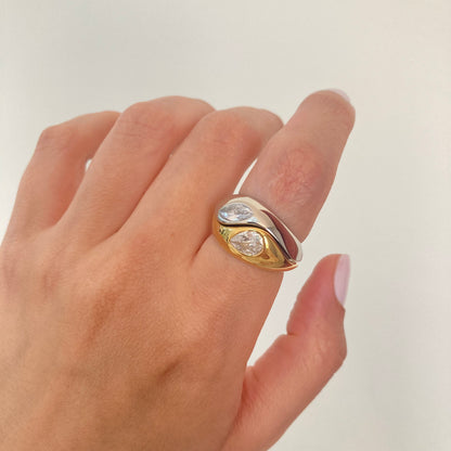 Gold & Silver 2 Ring Set