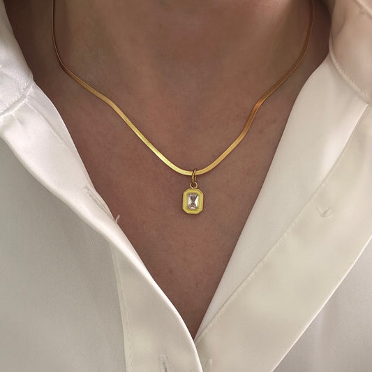 Yellow Enamel  Necklace