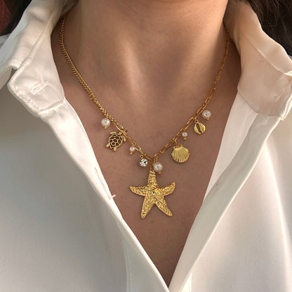 Ocean & Pearls Charm Necklace