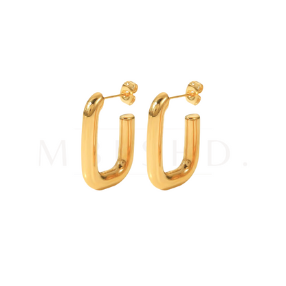 Rectangle U Earrings Gold