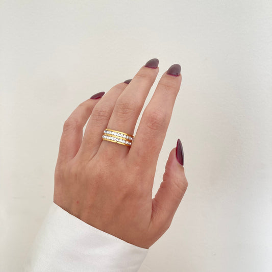 Double Zircon Eternity Ring