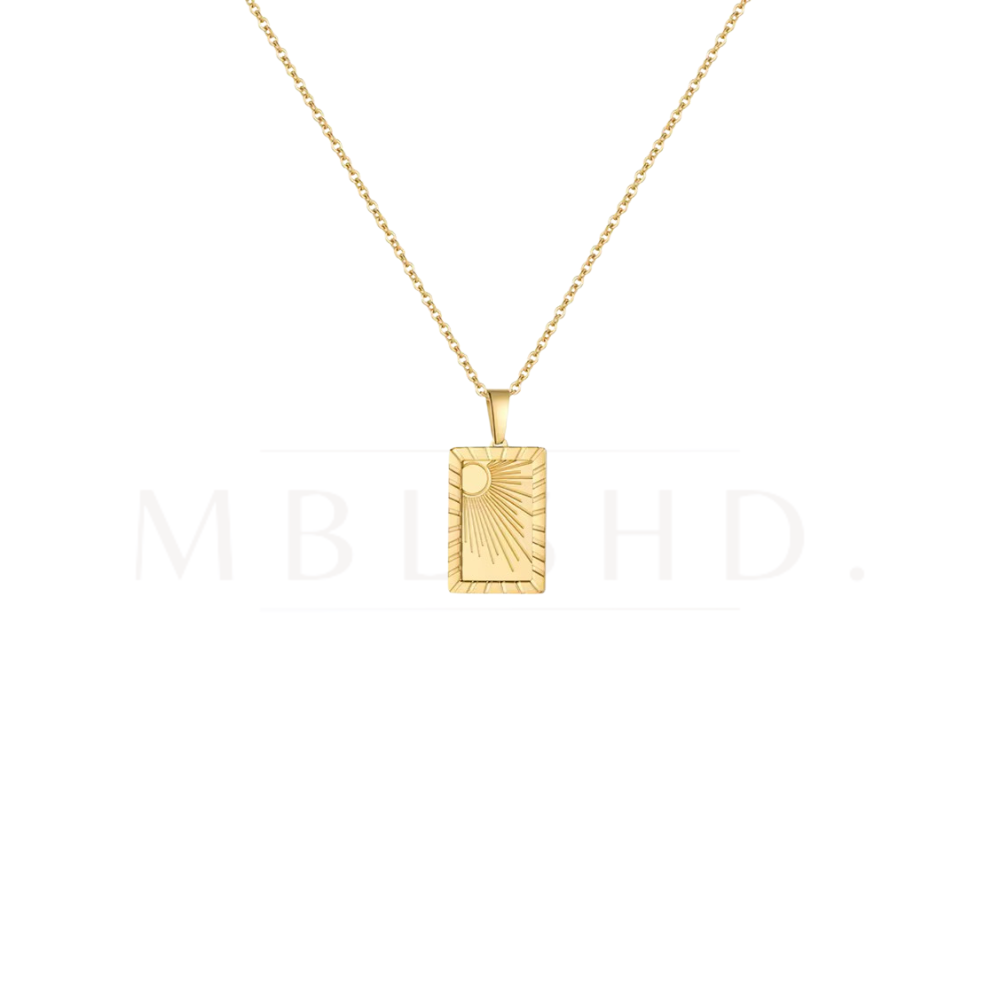 Sun Rectangle Pendant Necklace