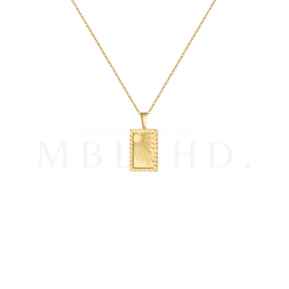 Sun Rectangle Pendant Necklace