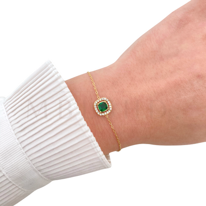 Square Green Zircon Bracelet
