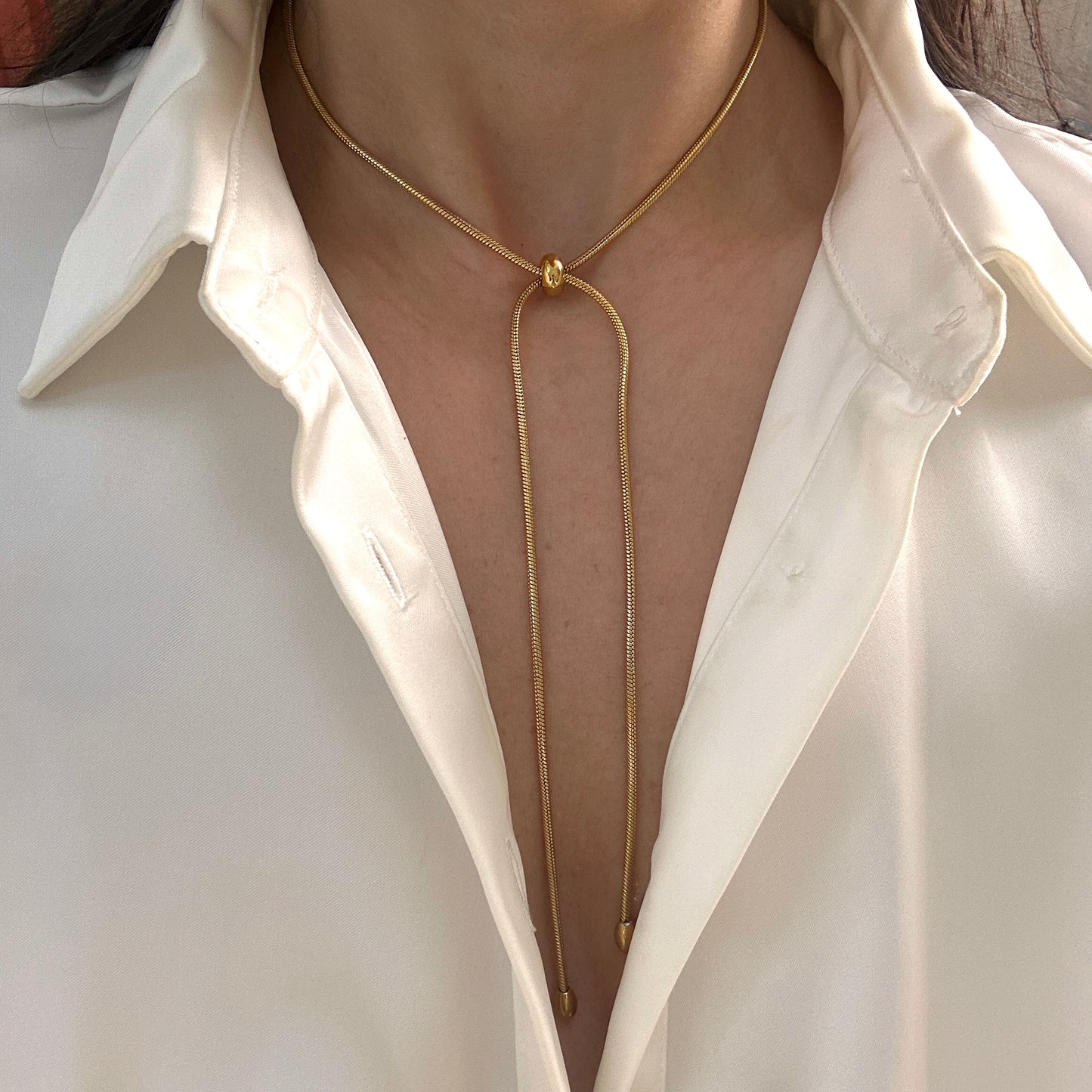 2 Way Minimalist Necklace -Gold-