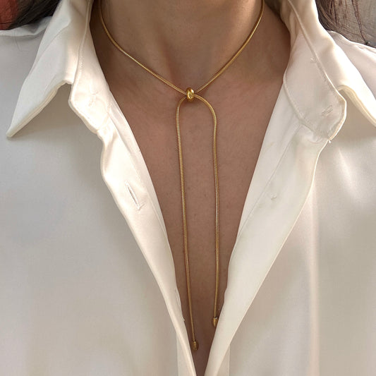 2 Way Minimalist Necklace -Gold-