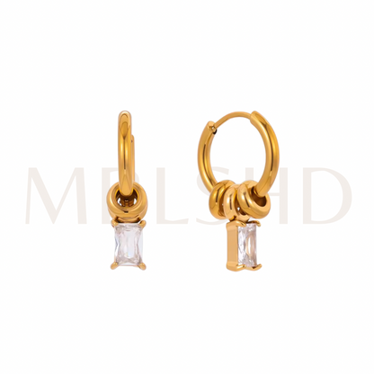 Muse Gem Hoops – White