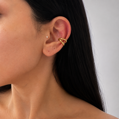 Double Layer Irregular Earcuff Gold