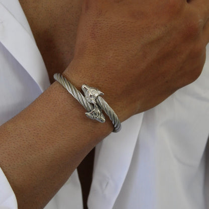 Silver Panther Bangle - Men