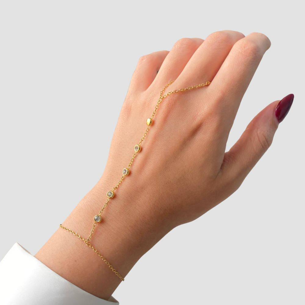 5 White Zircon Handchain