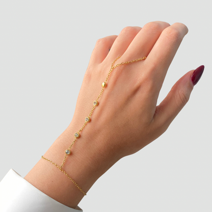 5 White Zircon Handchain