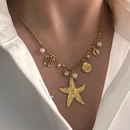 Ocean & Pearls Charm Necklace