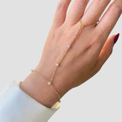 Multi White Zircon Handchain