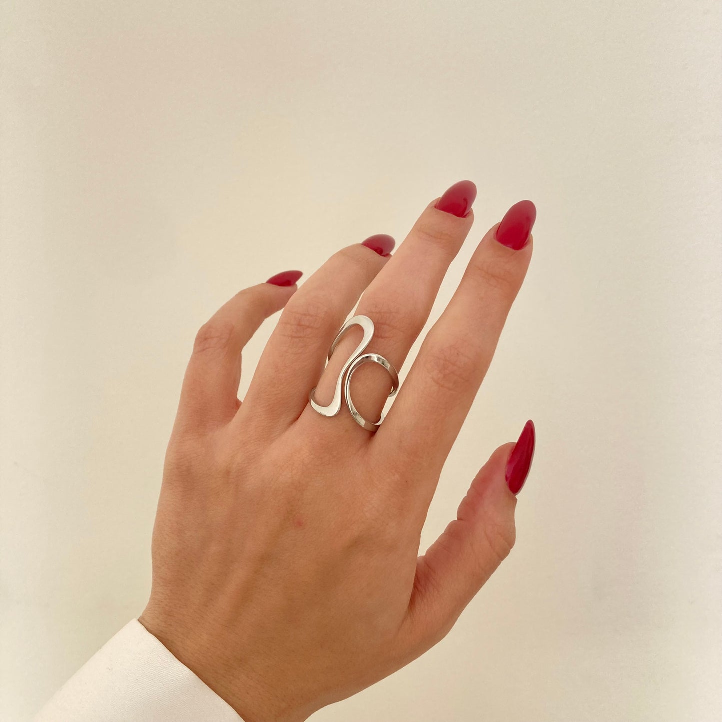 Irregular Hollow Silver Ring