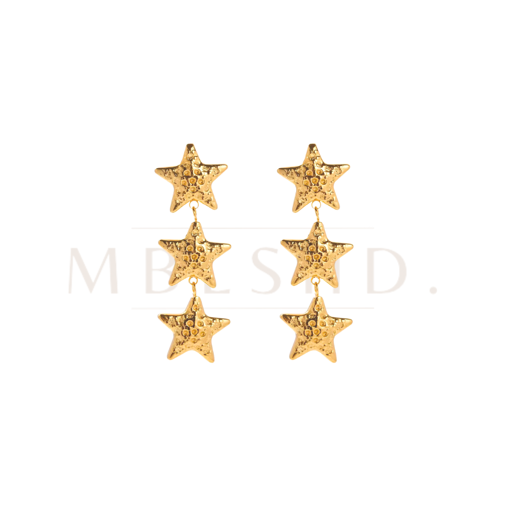 3 Star long Earring