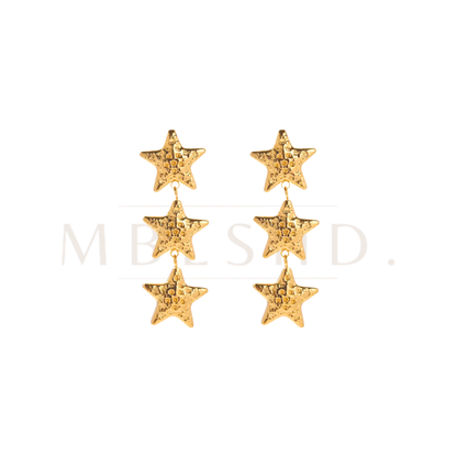 3 Star long Earring