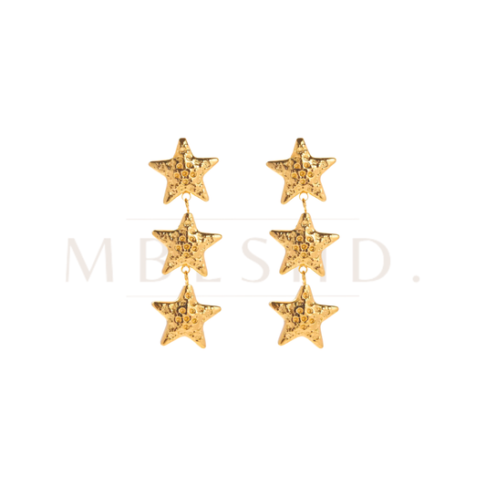 3 Star long Earring