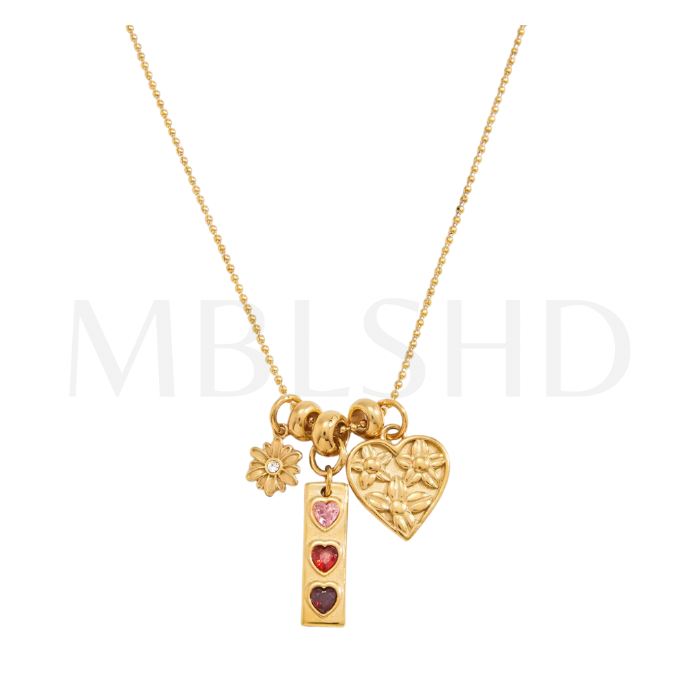 Golden Charm Trio Necklace
