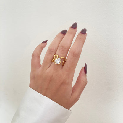 Pear Wave Ring