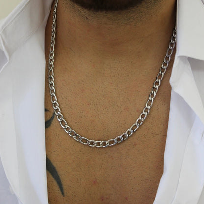 7mm Figaro Silver Necklace - Men