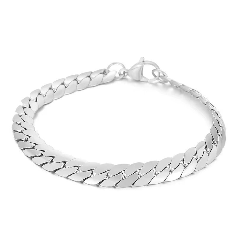Thick Silver Pressed bracelet - Men