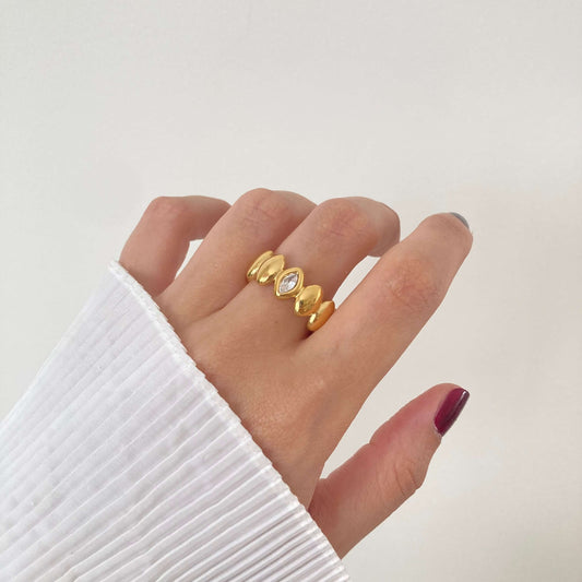 Crown Zircon Ring