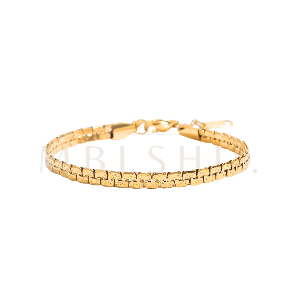 Pressed Rectangle Bracelet Gold