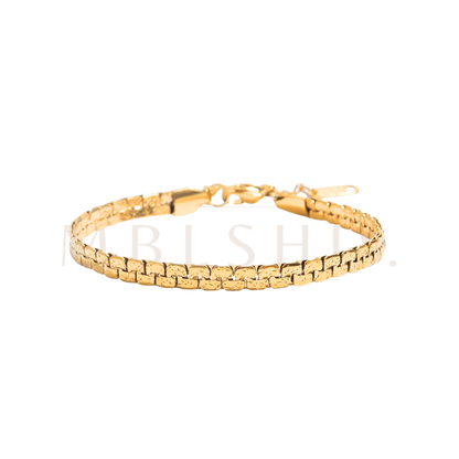 Pressed Rectangle Bracelet Gold