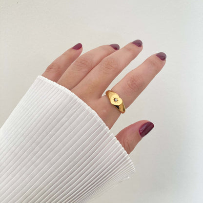 Heart Zircon Star Ring